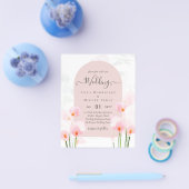 LeahG Pink Calla Lily Floral Wedding Einladung Flyer (Einzeln)