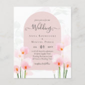 LeahG Pink Calla Lily Floral Wedding Einladung Flyer (Vorne)