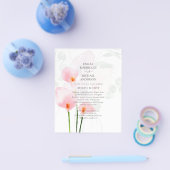 LeahG Pink Calla Lily Floral Wedding Invite allin1 Flyer (Einzeln)