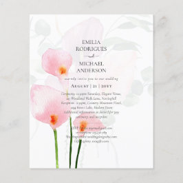 LeahG Pink Calla Lily Floral Wedding Invite allin1 Flyer