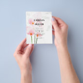 LeahG Pink Calla Lily Floral Wedding Invite allin1 Flyer (Gruppe)