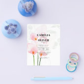 LeahG Pink Calla Lily Floral Wedding Invite allin1 Flyer (Einzeln)