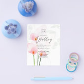 LeahG Pink Calla Lily Floral Wedding Invite allin1 Flyer (Einzeln)