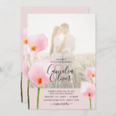 LeahG Pink Calla Lily FOTO Overlay Einladung (Vorne/Hinten)