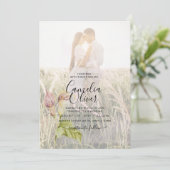 LeahG Pink Calla Lily FOTO Overlay Einladung (Stehend Vorderseite)