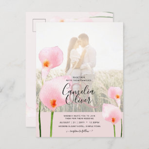 LeahG Pink Calla Lily FOTO Overlay Postkarte