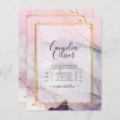 LeahG Pink Lila Lavender Gold INK Wedding INVITE (Vorne/Hinten)