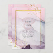 LeahG Pink Lila Lavender Gold INK Wedding INVITE (Vorne/Hinten)