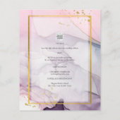 LeahG Pink Lila Lavender Gold INK Wedding INVITE (Rückseite)