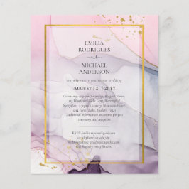 LeahG Pink Lila Lavender Gold INK Wedding INVITE Flyer