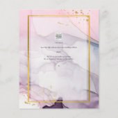 LeahG Pink Lila Lavender Gold INK Wedding INVITE Flyer (Hinten)