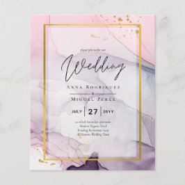 LeahG Pink Lila Lavender Gold INK Wedding INVITE Flyer