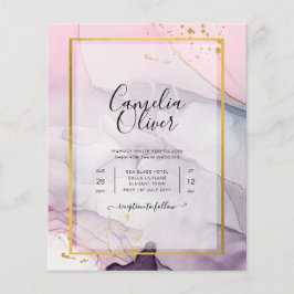 LeahG Pink Lila Lavender Gold INK Wedding INVITE Flyer