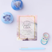 LeahG Pink Lila Lavender Gold INK Wedding INVITE Flyer (Einzeln)