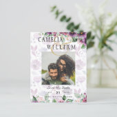 LeahG Plum Lila Berry Floral Wedding Winter (Stehend Vorderseite)