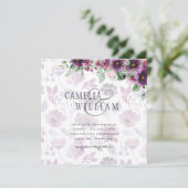 LeahG Plum Lila Berry Floral Wedding Winter (Stehend Vorderseite)