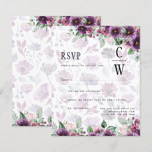 LeahG Plum Lila Berry Floral Wedding Winter (Vorne/Hinten)