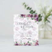 LeahG Plum Lila Berry Floral Wedding Winter (Stehend Vorderseite)