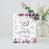 LeahG Plum Lila Berry Floral Wedding Winter (Stehend Vorderseite)