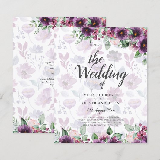 LeahG Plum Lila Berry Floral Wedding Winter (Vorne/Hinten)