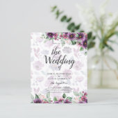 LeahG Plum Lila Berry Floral Wedding Winter (Stehend Vorderseite)