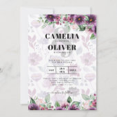 LeahG Plum Lila Berry Floral Wedding Winter Einladung (Vorderseite)