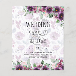 LeahG Plum Lila Berry Floral Wedding Winter Flyer