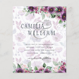 LeahG Plum Lila Berry Floral Wedding Winter Flyer