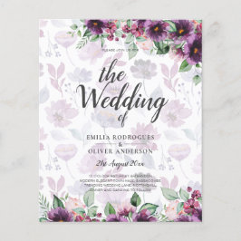LeahG Plum Lila Berry Floral Wedding Winter Flyer
