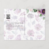LeahG Plum Lila Berry Floral Wedding Winter Postkarte (Rückseite)