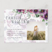 LeahG Plum Lila Berry Floral Wedding Winter Postkarte (Vorderseite)