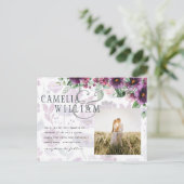 LeahG Plum Lila Berry Floral Wedding Winter Postkarte (Stehend Vorderseite)