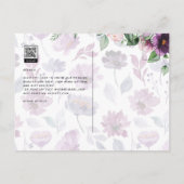 LeahG Plum Lila Berry Floral Wedding Winter Postkarte (Rückseite)