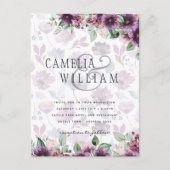 LeahG Plum Lila Berry Floral Wedding Winter Postkarte (Vorderseite)