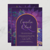 LeahG Plum Lila Gold JEWEL TONES Wedding INVITE (Vorne/Hinten)