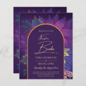 LeahG Plum Lila Gold JEWEL TONES Wedding INVITE (Vorne/Hinten)