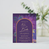 LeahG Plum Lila Gold JEWEL TONES Wedding INVITE (Stehend Vorderseite)