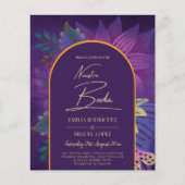 LeahG Plum Lila Gold JEWEL TONES Wedding INVITE (Vorderseite)