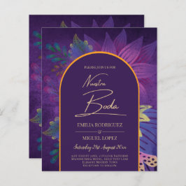 LeahG Plum Lila Gold JEWEL TONES Wedding INVITE