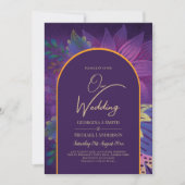 LeahG Plum Lila Gold JEWEL TONES Wedding INVITE Einladung (Vorderseite)