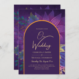 LeahG Plum Lila Gold JEWEL TONES Wedding INVITE Einladung