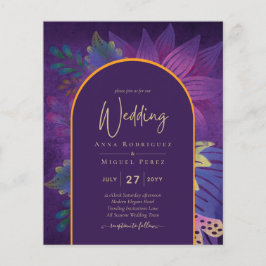 LeahG Plum Lila Gold JEWEL TONES Wedding INVITE Flyer