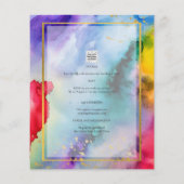 LeahG Rainbow Ink FOTO Overlay Wedding INVITE Flyer (Hinten)