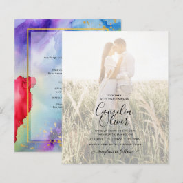 LeahG Rainbow Pride Alcohol INK Wedding Einladung