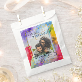 LeahG Rainbow Pride Alcohol Ink Wedding Geschenktütchen