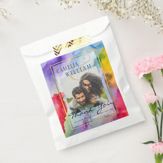 LeahG Rainbow Pride Alcohol Ink Wedding Geschenktütchen (Versiegelt)