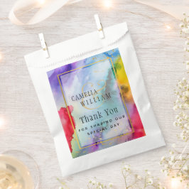 LeahG Rainbow Pride Alcohol Ink Wedding Geschenktütchen