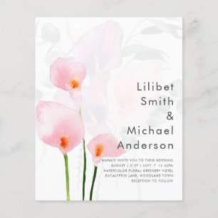 LeahG Rosa Zantedeschie Blumen Hochzeitseinladung  Flyer