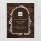 LeahG Rustic Lace Gypsophila Wood Wedding INVITE (Rückseite)