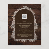 LeahG Rustic Lace Gypsophila Wood Wedding INVITE Flyer (Hinten)